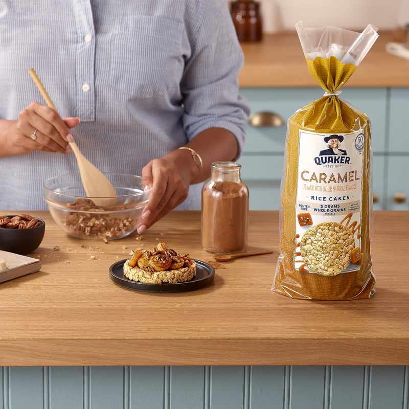 Quaker Large Rice Cakes, Caramel, Pack of 3