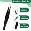 Salbsever 3pcs Black Ingrown Hair Tweezers, Precision Needle Point Tip,