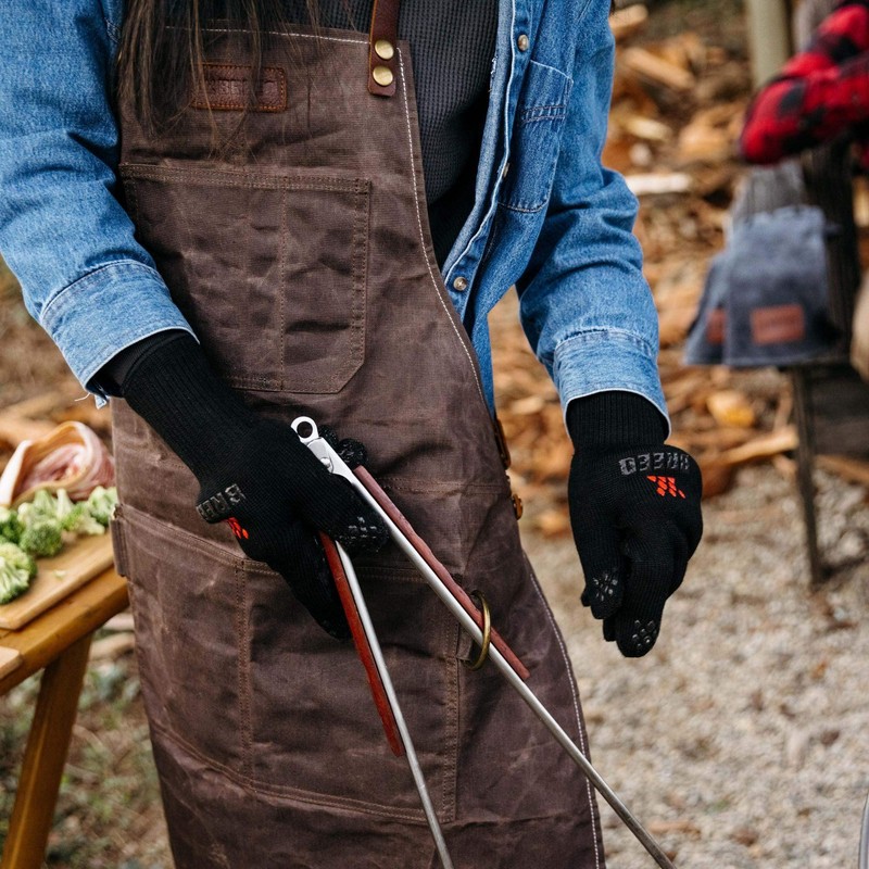 Breeo Waxed Canvas Apron - Leather Straps - D Rings