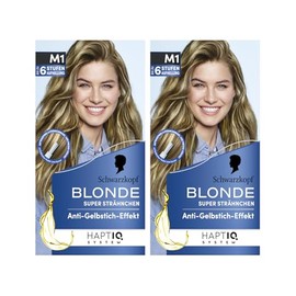 Schwarzkopf Blonde M1 Super Highlights (2 x 103 ml), Highlight Set for Oil-Activated Hair Lightening with HaptIQ System, Up to 6 Levels of Lightening for Sun-Kissed Highlights