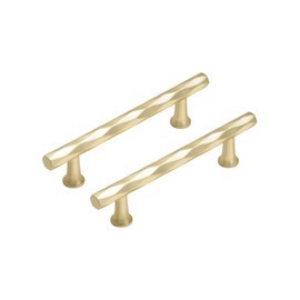 JIASENBAO Brushed Gold Cabinet Pulls 3.78" Hole Center 5 Pack Hammered Brass Cabinet Handles Decorative Kitchen Drawer Dresser Cupboard Bathroom Vanity Cabinet Hardware Rhombus