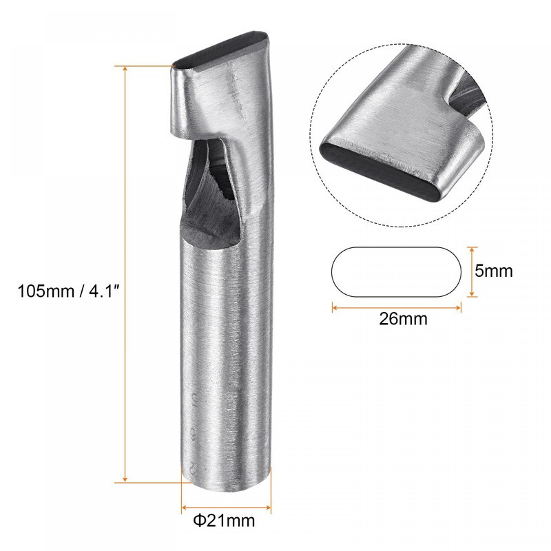 sourcing map Oval Hole Punch 5 x 26 mm Leather