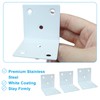 Seimneire White Stainless Steel Corner Bracket, 6 Holes 1.98x1.98x1.98inch L
