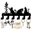 CREATCABIN Black Cats Key Holder for Wall Key Hanger Metal