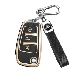FT FUNTOR Golden Edge Black and White Key Holder, 2 Black