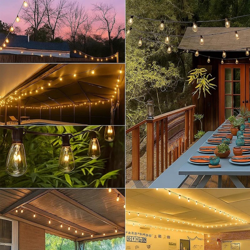 Konictom ST38 Edison Replacement Light Bulbs, 7W Clear Glass String