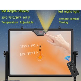 TAFALAA Smart Chick brooder Heating Plate for Chick 12"x16"Warmer Rotating brooder Heater Chicken Heat Plate with Adjustable Temperature, Timer,Remote Control