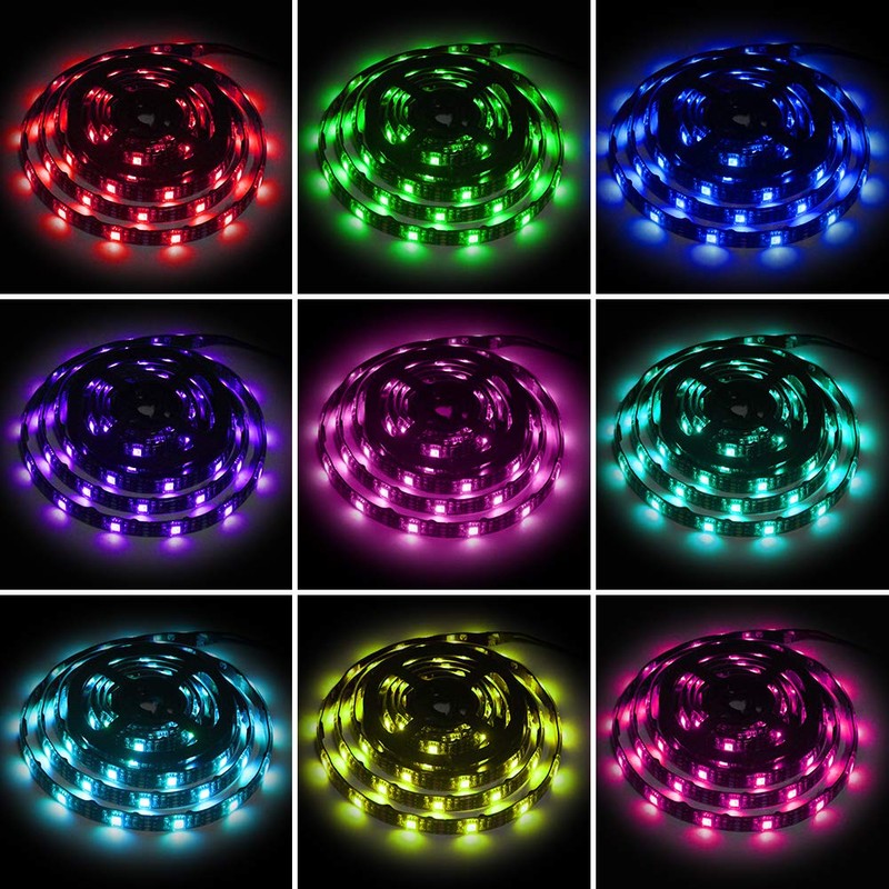 XYOP Led Strip Lights Battery Powered RGB 2M 6.56ft Battery