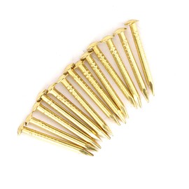 100Pcs Brass Wall Pins, Round Head Brass Brad Nails for Furniture Hinge Hardware Accessories (18mm Length)