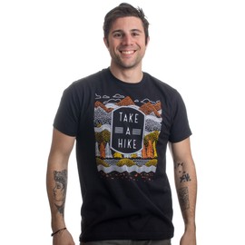 Ann Arbor T-shirt Co. Take a Hike | Outdoor Nature Hiking Camping Graphic Saying for Men Women T-Shirt-(Adult,XL) Black