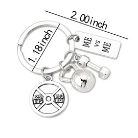 Inspirational Fitness Gifts Workout Keychain for Men Women Dumbell Kettlebell Kering Charms for Sports Lover Gym Gifts for Trainer Birthday Christmas Gifts for Family Friend