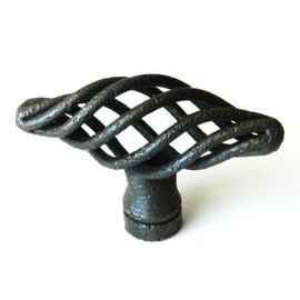 Lot of 10 Rustic Hammered Oil Rubbed Bronze (Black with Bronze Highlighting) Birdcage Cabinet Knobs Pulls C019ORB Ancient Treasures