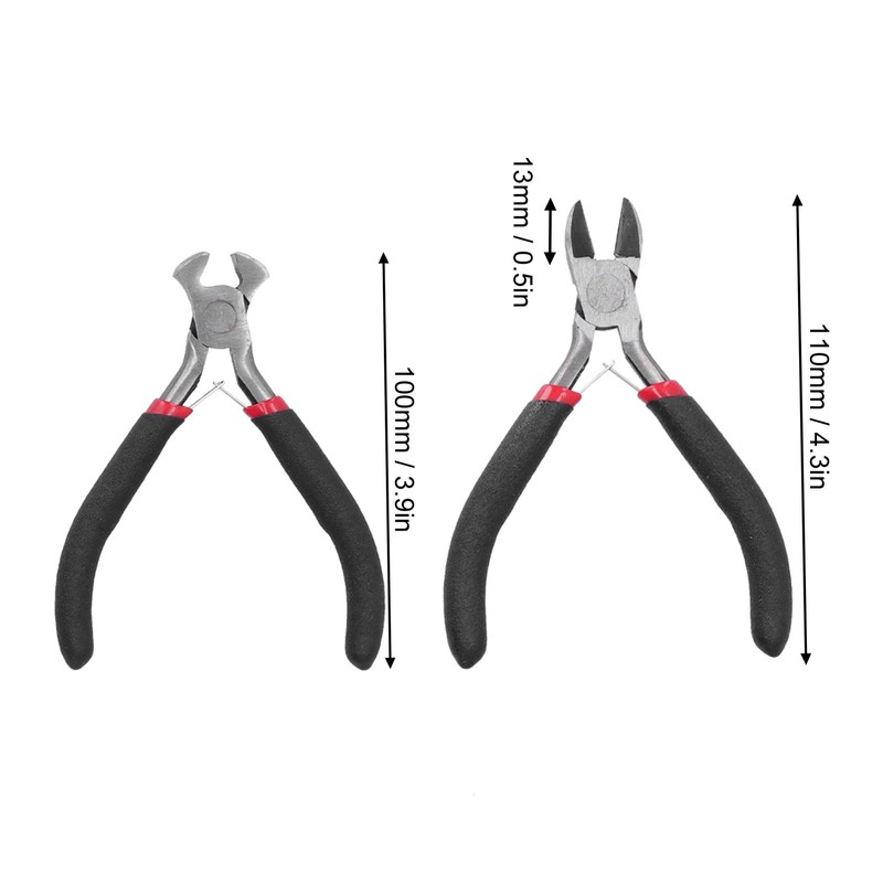 5Pcs Pliers Kit Diagonal Flat Nosed Bail Making Jewelry Pliers
