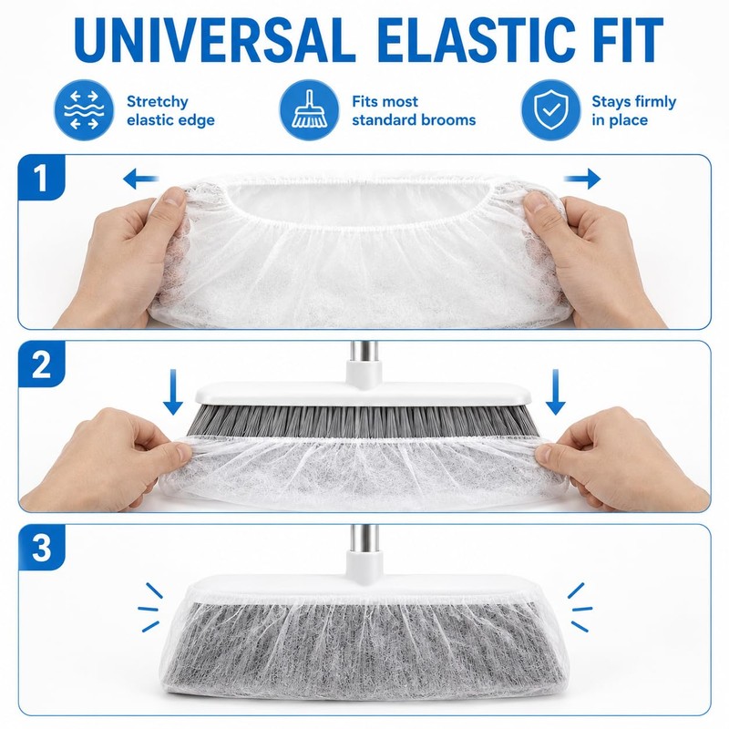 50 Pcs Disposable Broom Covers for Pet Hair Removal, Non-Woven