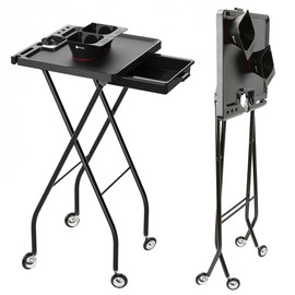 STYLANCE Salon Folding Tray, Salon Tray on Wheels, Salon Tray cart, Barber Shop,Hair Salon Accessories
