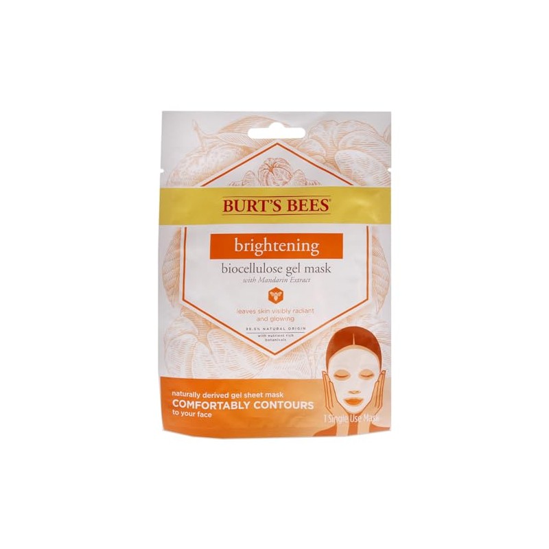 Burt's Bees Brightening Biocellulose Gel Face Mask, Mandarin