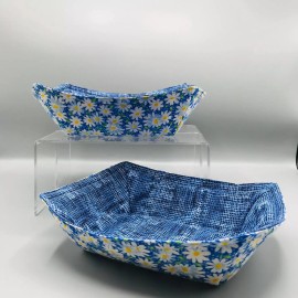 Handmade NEW! Microwave Cozy For Takeout Containers Reversible, Spring Blue Daisy