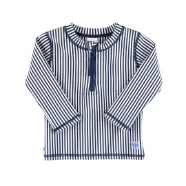 RUGGEDBUTTS Navy Seersucker Long Sleeve Zipper Rash Guard - 5