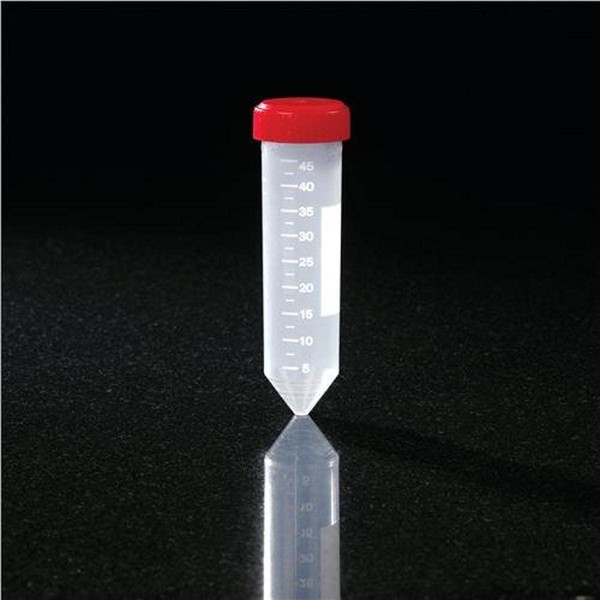 Globe Scientific 6240 Polypropylene Centrifuge Tube with Attached Red Screw