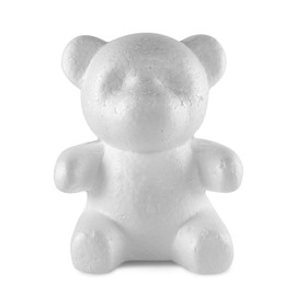 Super Z Outlet Foam Teddy Bear Shaped Round Nose Polystyrene Arts and Crafts Blank White DIY Mould Scultpture for Party Decorations, Wedding, Floral Arrangements (20cm x 13cm) (Pack of 2)