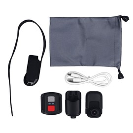 4K Cat Collar Camera IPS Touch Screen HD WiFi Pet Camera Small Action Sport Dog Cam Magnetic Clip Back Shake Proof for Ride Record Black