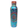 Rastogi Handicrafts Pure Copper Water Bottle for (Joint Free & leak proof) Hand Painted Art Work Only Outer Side