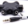 vhbw Audio Splitter 5-Way AUX Jack Splitter Black Compatible with