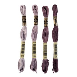 DMC 6-Strand Embroidery Cotton Bundle - Antique Violet Color Family -4 Skeins of Thread - 8.7yd Skeins