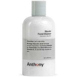 Anthony Glycolic Facial Cleanser for Men, Daily Exfoliating & Hydrating Face Wash, Shave Prep, Non-Foaming, Deep Cleansing, Gentle on Sensitive Skin, Removes Dirt & Oil, Smooths Texture, 8 Fl Oz