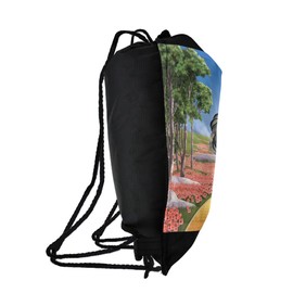 LOGOVISION Wizard of Oz Tin Man Character Drawstring Backpack Sports Bag Sackpack 17" x 13", Perfect for Gym, Yoga or Practice