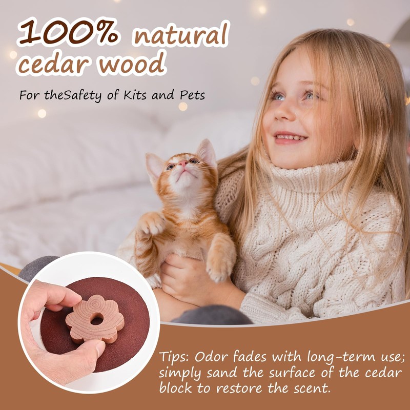 Tigvio 80-Pc Cedar Blocks for Clothes Storage: Blocks, Planks, Hooks,