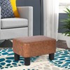 Asense Footrest Ottoman Modern Small Rectangular Faux Leather Footstools for