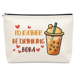 Funny Friendship Gift Boba Tea Themed Gifts Makeup Bag Boba Tea Lover Gifts Humorous Birthday Gift for Women Cosmetic Bag Sarcasm Sarcastic Motivational Inspirational Travel Pouch Travel Pouch