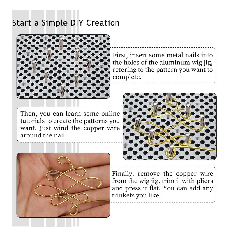 The hobbyworker Wire Bending Jig,Includes 30 Metal pegs for Jewelry