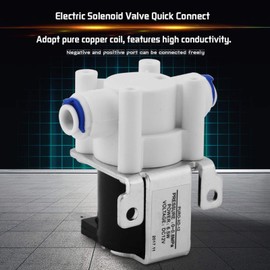 Oumefar 1/4inch DC 12V Normally Closed Magnetic Purifier Valve Water Electric Solenoid Valve Copper Core Quick Connect Switch Water Inlet Switch for Water Control