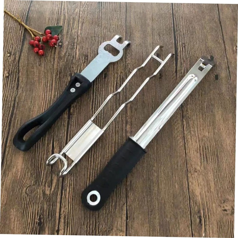 Sosoport Grill Plate Lifter Durable Stainless Steel Grate Clamp for