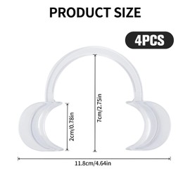 4-Pack Dental Mouth Openers - C-Shaped Cheek Retractors for Oral Care & Procedures
