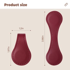 MrCrafts Leather Magnetic Bookmark, Vintage Bookmarks for Reading, Book Mark, Book Accessories, Gifts for Women, Book Lovers, Family, Friends, Kids, Readers, Student (Red)