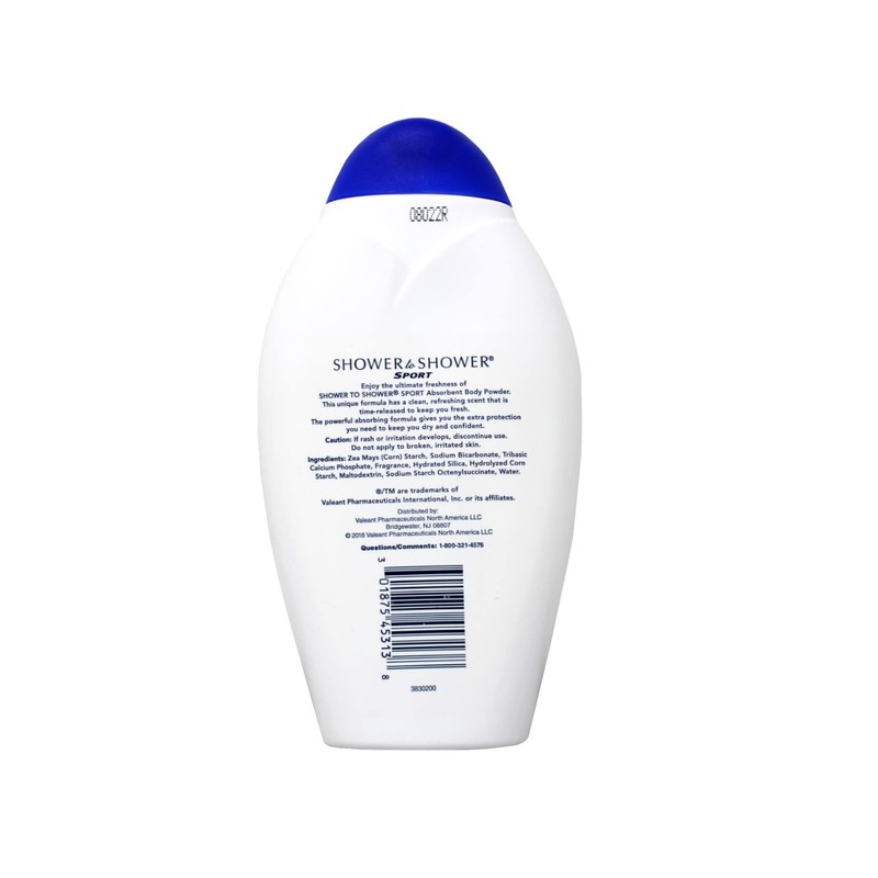 Shower to Shower Absorbent Body Powder, Sport, 13-Ounce Bottles (Pack