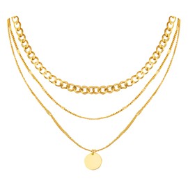 ZOSIGN Multilayer Necklace Gold, Multilayer Necklace Women, Multilayer Necklace, Fashion Jewellery, Suitable Decoration for Girls Dates, Casual, Evening Parties and Parties, 合金