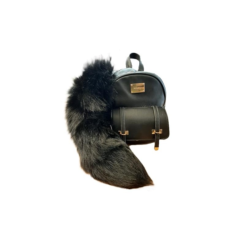 Dakotaline Black Fox Tail, Key Chain Optional (Tail KeyChain)