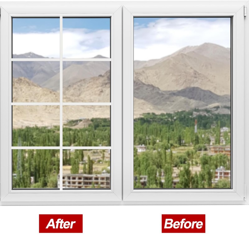 5pcs Window Grid Kit, 32.8ft in Total Self-Adhesive Window Grid