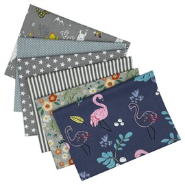 Jukway Pack of 6 Cotton Fabric Sold by the Metre 50 x 50 cm Patchwork Fabrics for Sewing Quilting DIY Decoration Crafts Pure Cotton Fabric Printed Patterns Fabric Packages (Grey)
