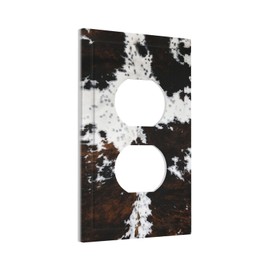 Western Farm Highland Cow 1 Gang Outlet Plate Covers Decorative Single Duplex Wall Plate Electrical Receptacle Light Switch Cover Art Faceplate Switchplate for Farmhouse Bedroom Living Room Decor
