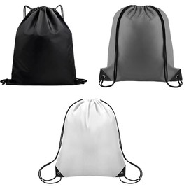 SGERUFZ 3 Pieces Gym Bag Sports Bag Gymnastics Swimming Bag Waterproof Drawstring for Sports Travel School Children and Adults Unisex Black White Grey, multicoloured