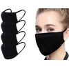 Black Face Mask Soft Cotton Comfortable Washable Reusable Breathable Stretchable