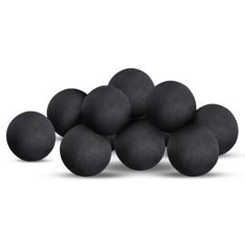 FlameDuty Ceramic Fire Balls - Set of 12 Reusable Fireplace Balls for Indoor/Outdoor Fire Pits, 4 Inch, Black