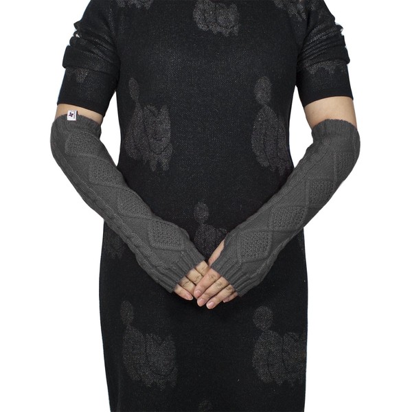Dahlia Womens Cold Weather Arm Warmers - Acrylic, Aran Knit,