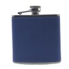 Hip Flask Blue Leather Wrapped Stainless Steel 6oz Perfect for