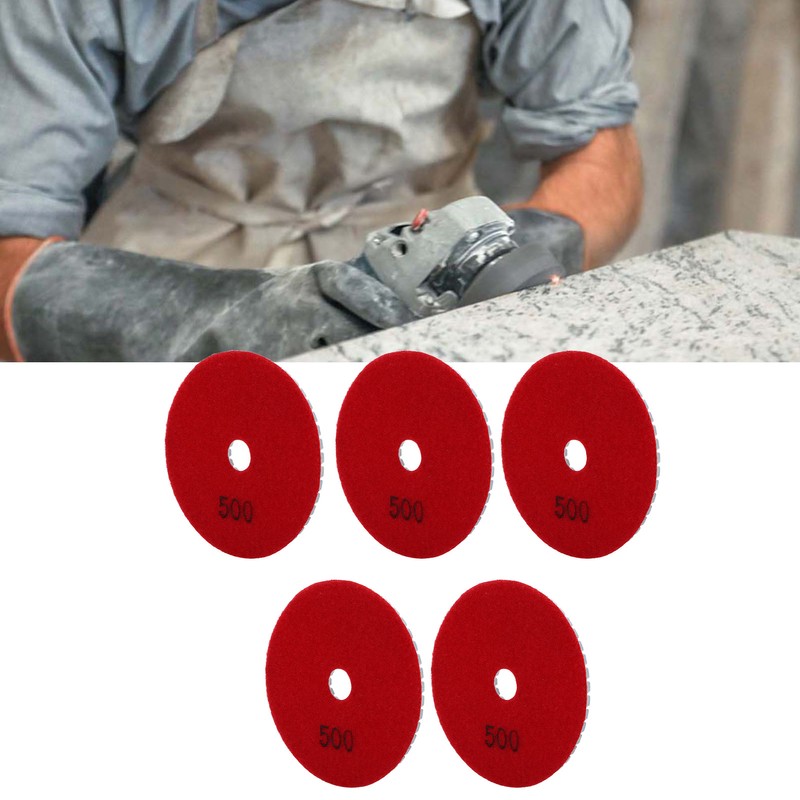 5Pcs 4in Diamond Wet Polishing Pads Soft Grinding Disc Kit